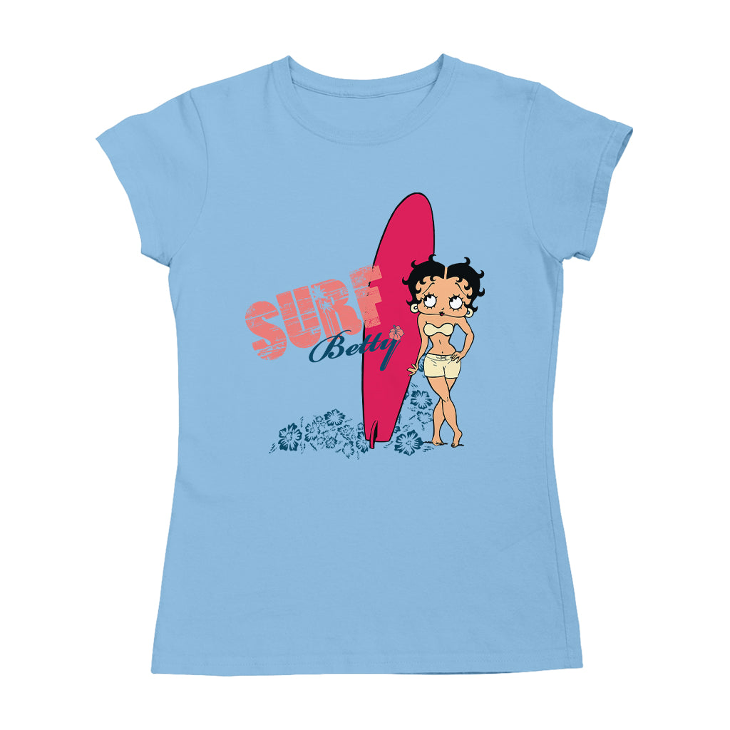Betty Boop Surf Red Board Women's T-Shirt