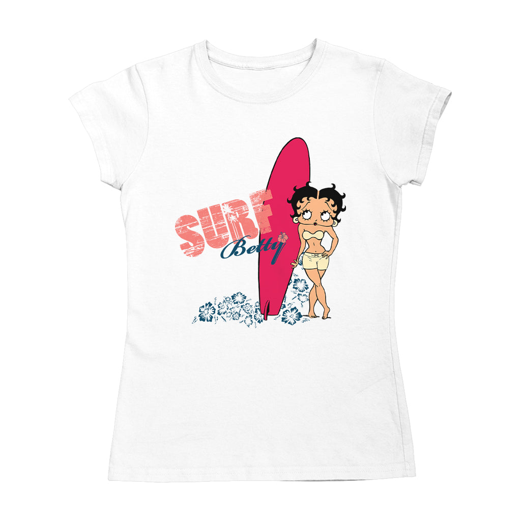 Betty Boop Surf Red Board Women's T-Shirt