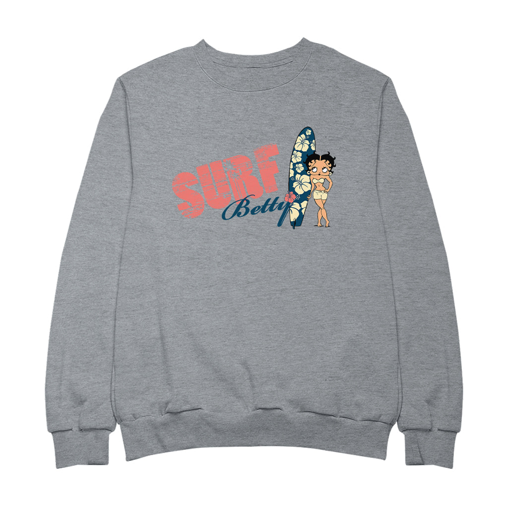 Betty Boop Surf Hawaii Floral Board Men's Sweatshirt
