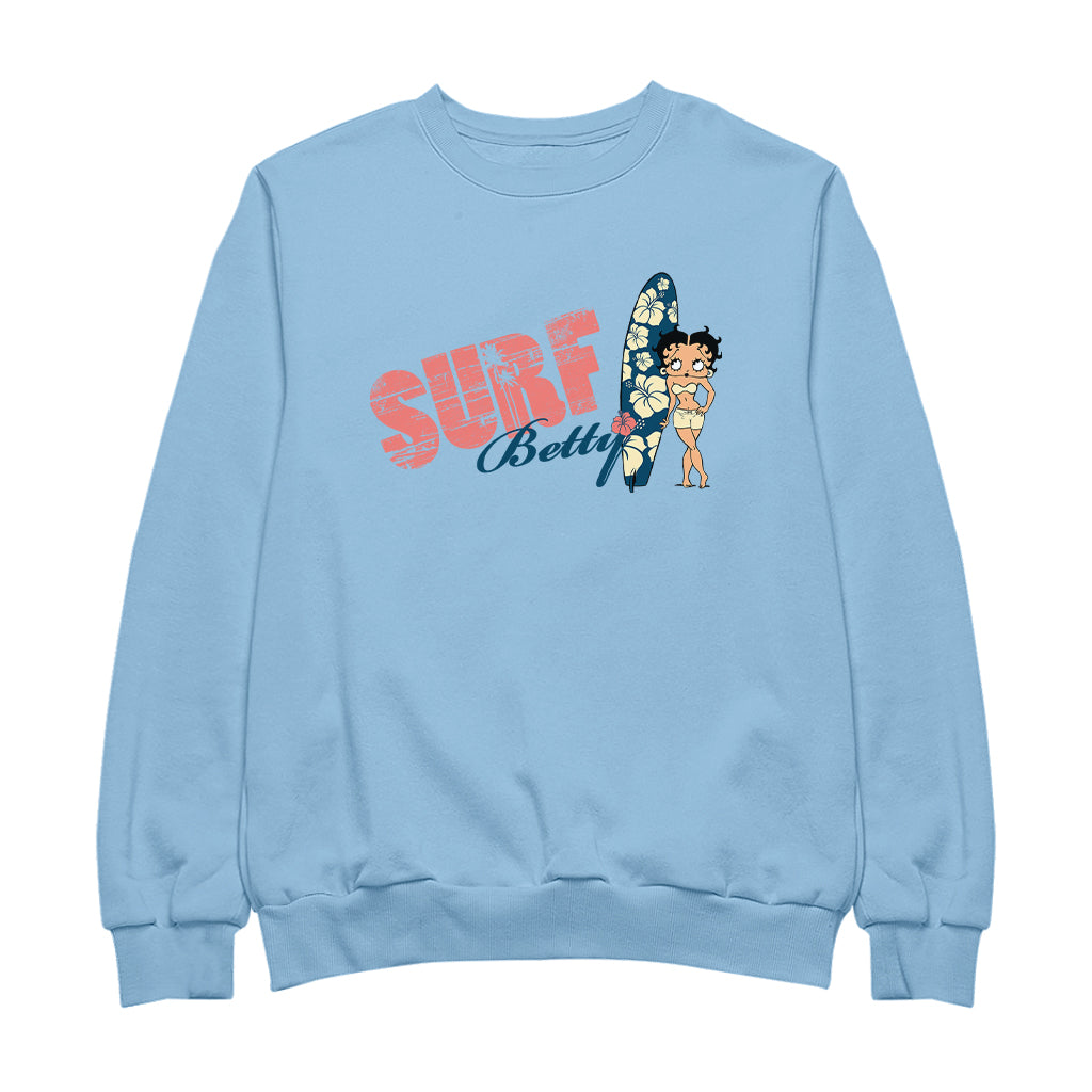 Betty Boop Surf Hawaii Floral Board Men's Sweatshirt