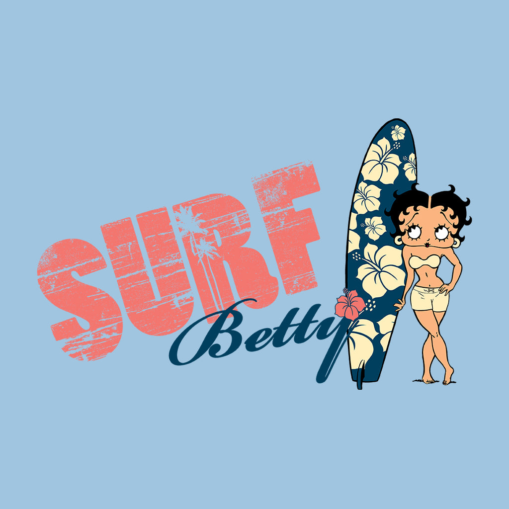 Betty Boop Surf Hawaii Floral Board Kids Hooded Sweatshirt