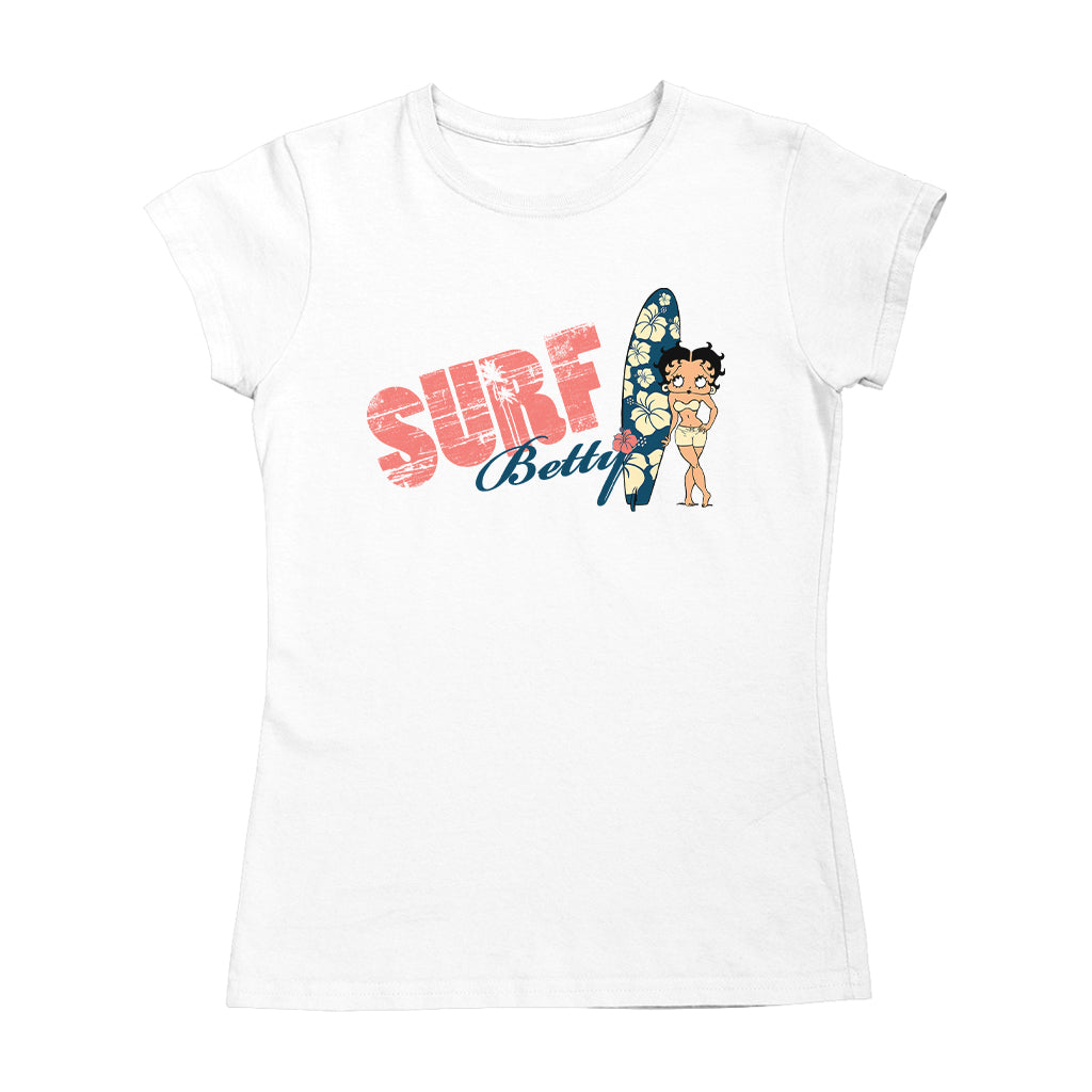 Betty Boop Surf Hawaii Floral Board Women's T-Shirt