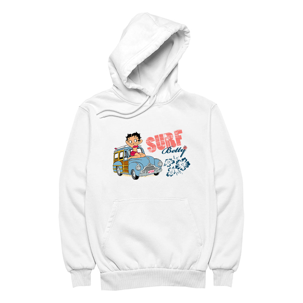 Betty Boop Pin Up Surf Car Men's Hooded Sweatshirt
