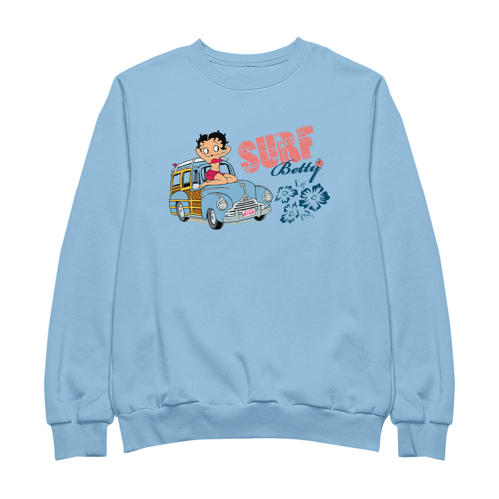 Betty Boop Pin Up Surf Car Men's Sweatshirt