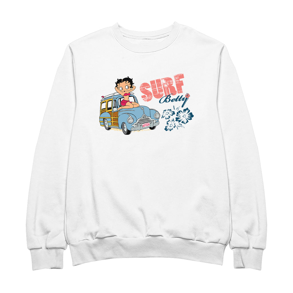 Betty Boop Pin Up Surf Car Men's Sweatshirt