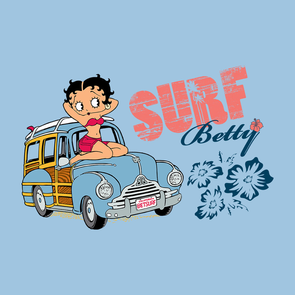 Betty Boop Pin Up Surf Car Men's Hooded Sweatshirt