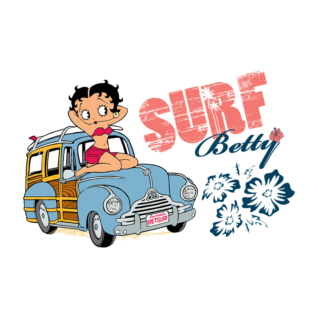 Betty Boop Pin Up Surf Car Women's Hooded Sweatshirt
