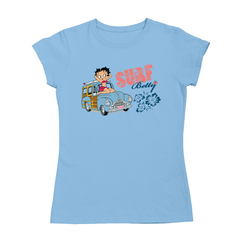 Betty Boop Pin Up Surf Car Women's T-Shirt