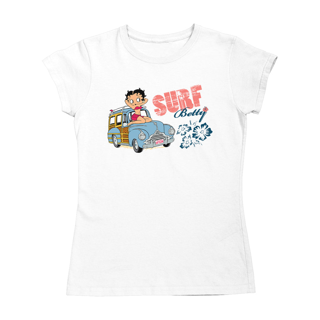 Betty Boop Pin Up Surf Car Women's T-Shirt