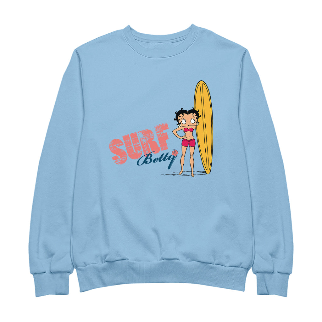 Betty Boop Surf Yellow Board Men's Sweatshirt