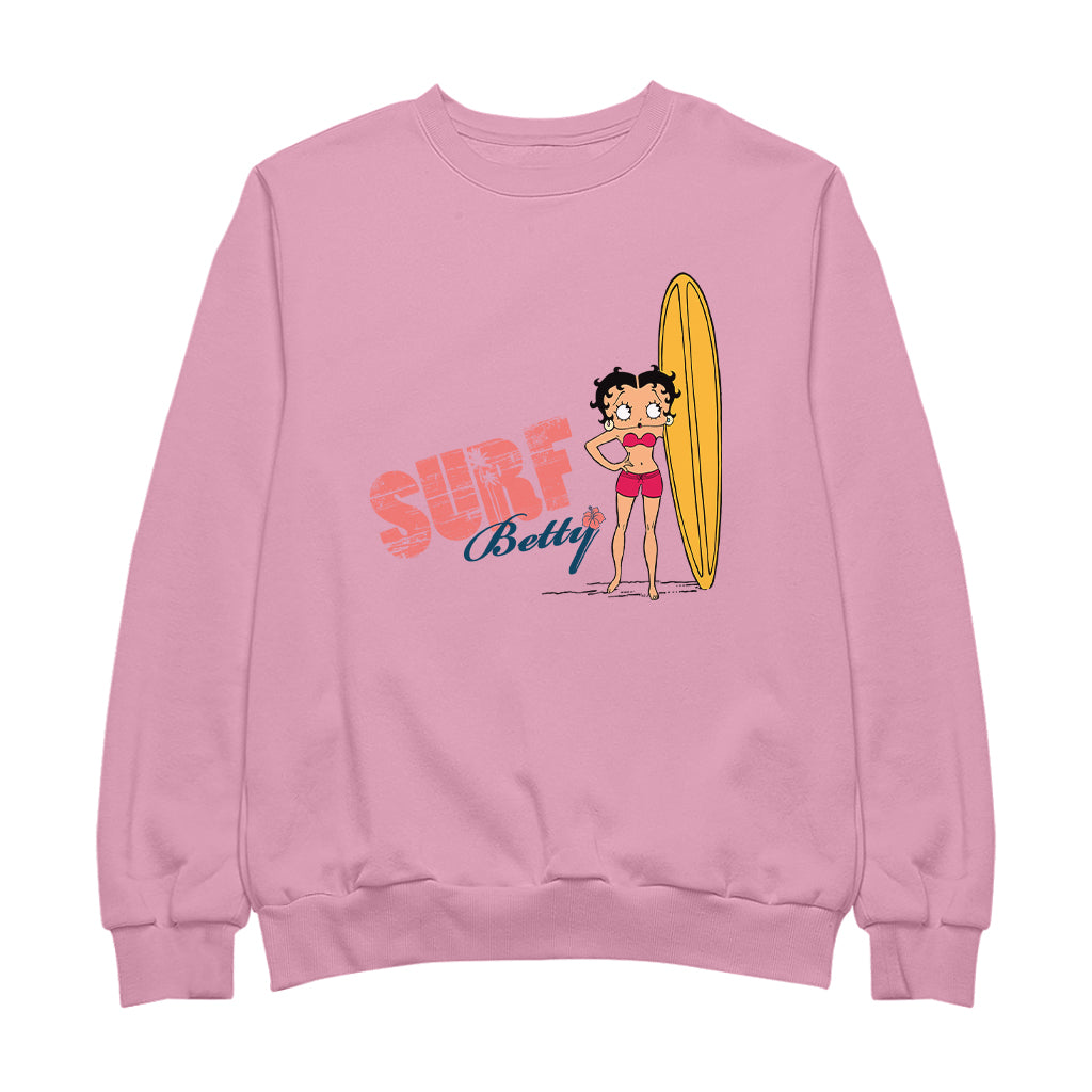 Betty Boop Surf Yellow Board Women's Sweatshirt