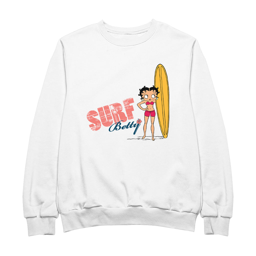 Betty Boop Surf Yellow Board Women's Sweatshirt