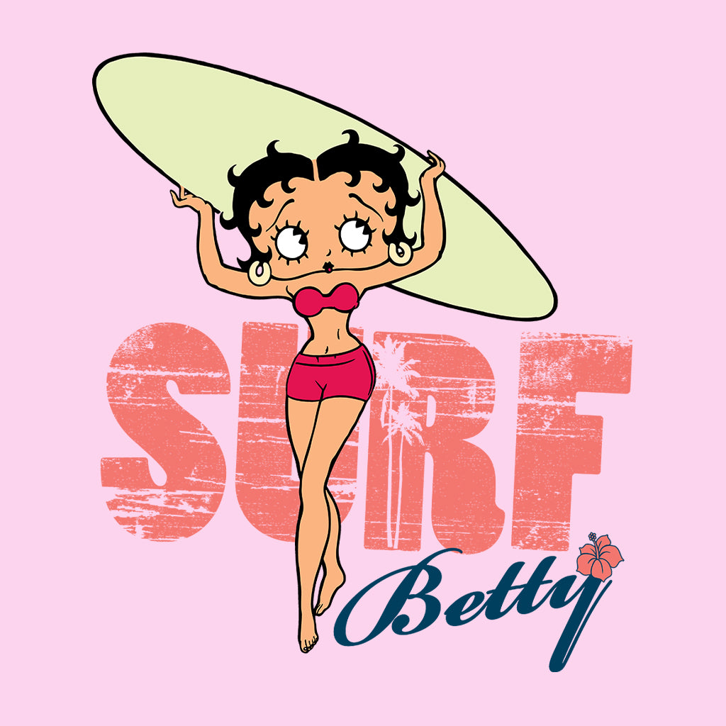 Betty Boop Surf Pale Green Board Women's Hooded Sweatshirt