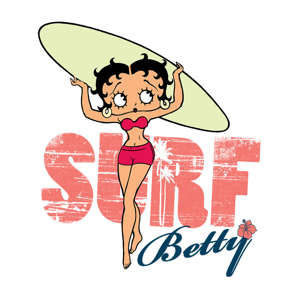 Betty Boop Surf Pale Green Board Women's Hooded Sweatshirt
