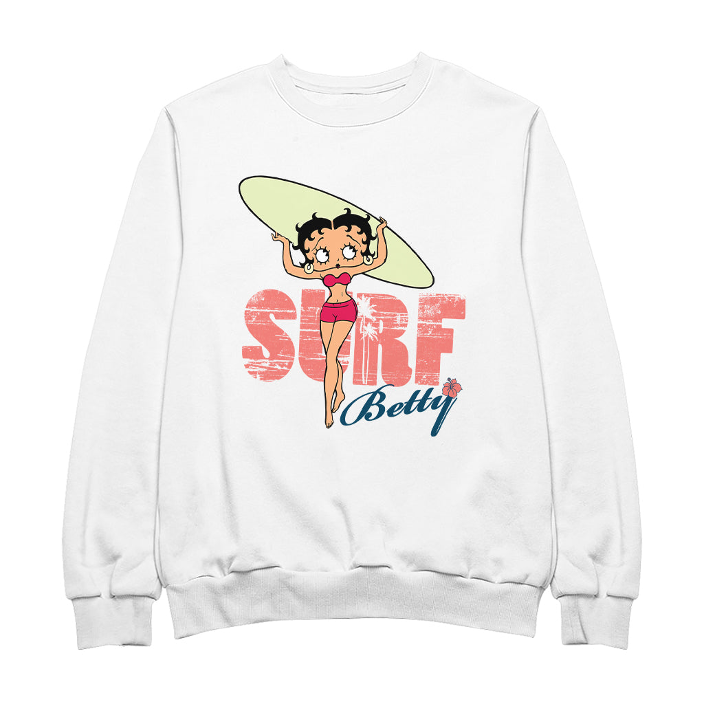 Betty Boop Surf Pale Green Board Women's Sweatshirt