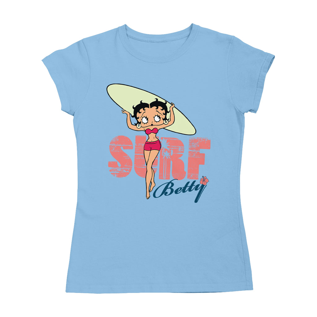 Betty Boop Surf Pale Green Board Women's T-Shirt