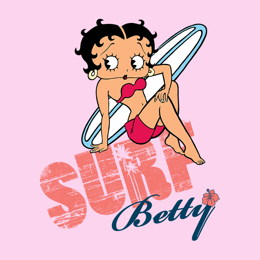 Betty Boop Surf White Blue Board Kids Sweatshirt