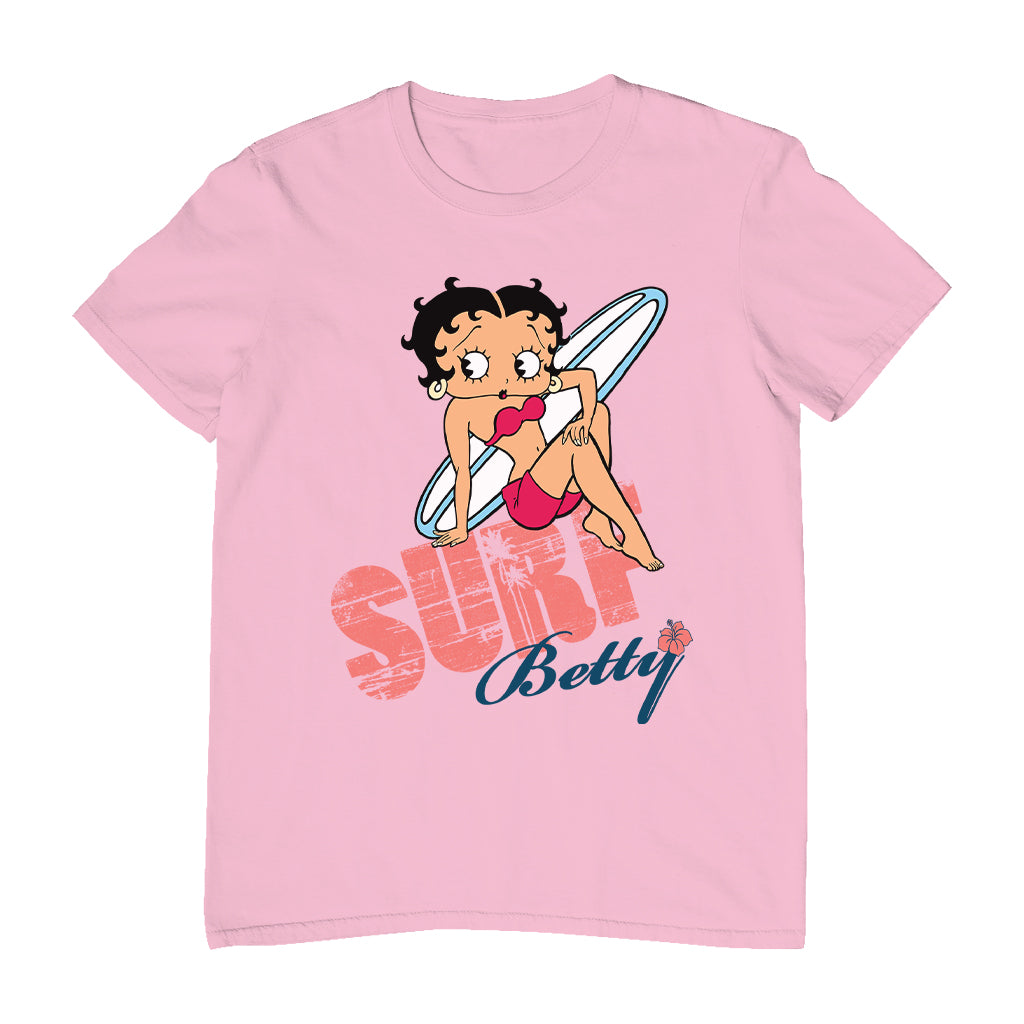 Betty Boop Surf White Blue Board Men's T-Shirt