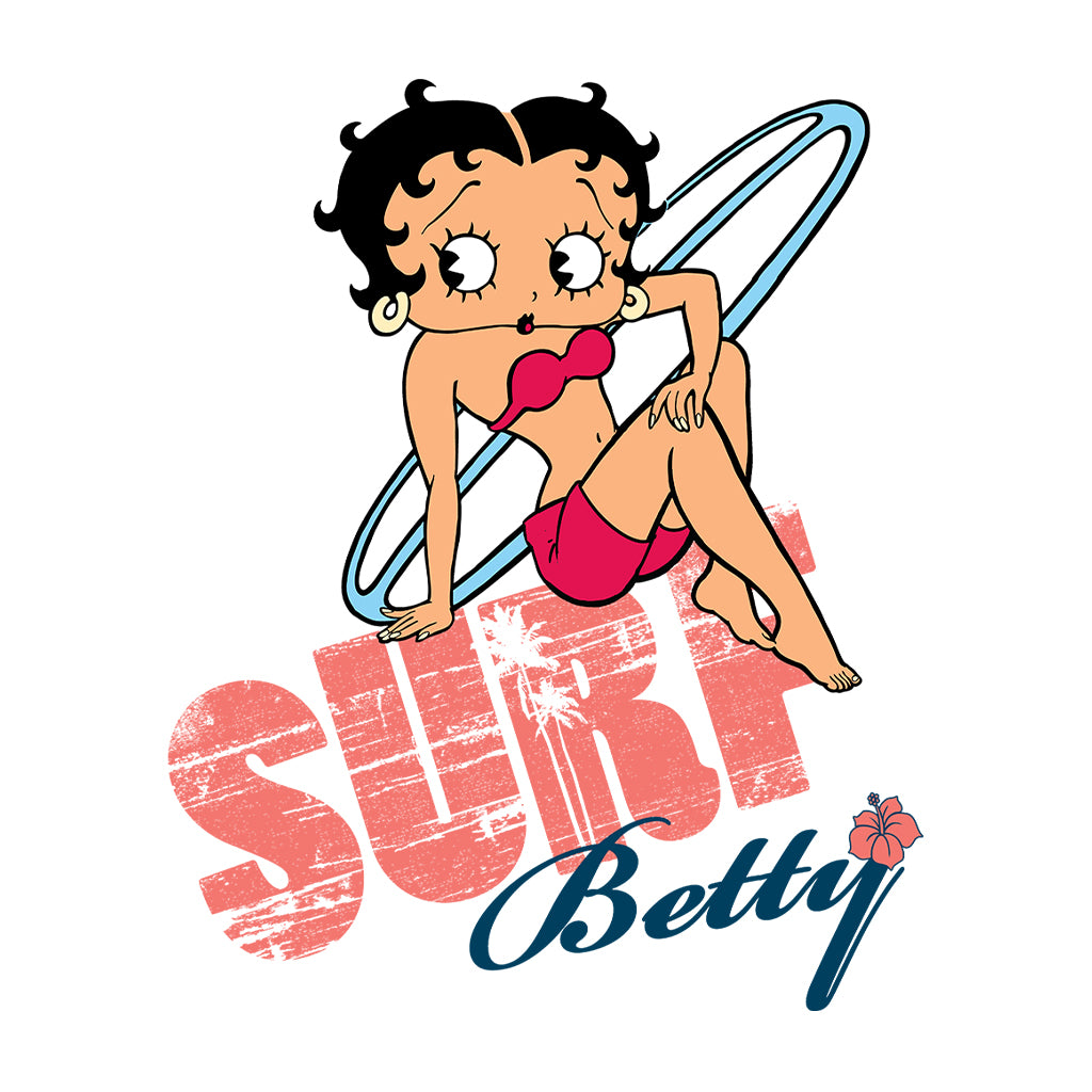 Betty Boop Surf White Blue Board Kids T-Shirt
