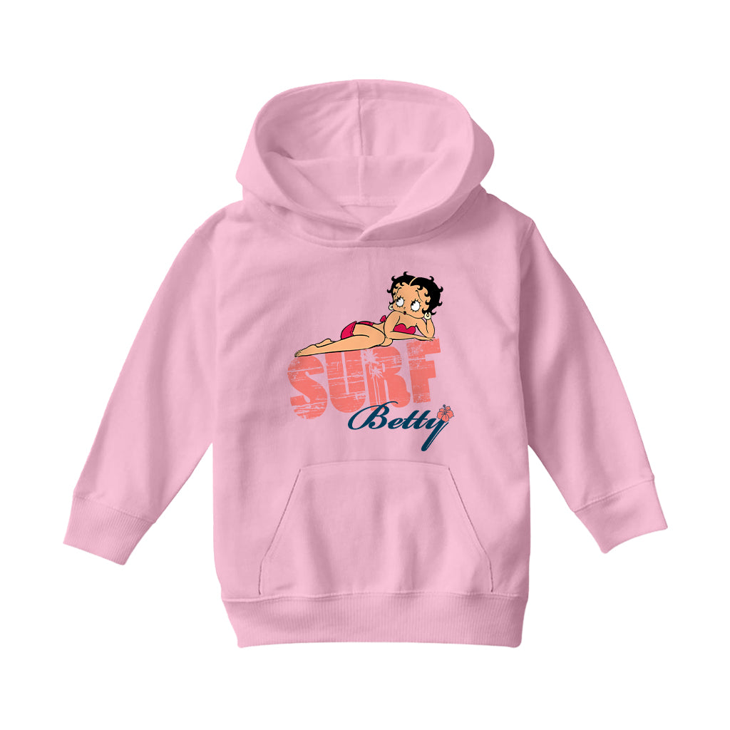 Betty Boop Surf Pin Up Kids Hooded Sweatshirt
