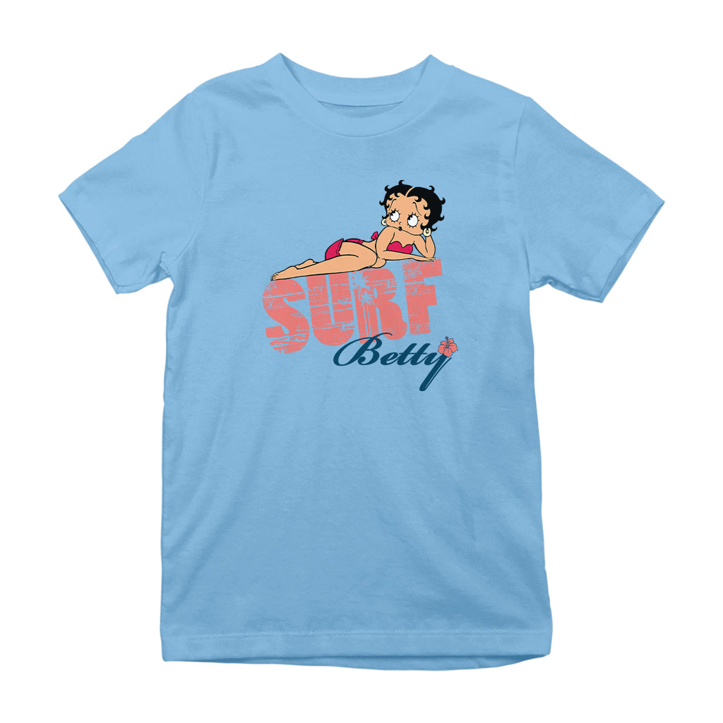 Betty Boop Surf Pin Up Kids T-Shirt