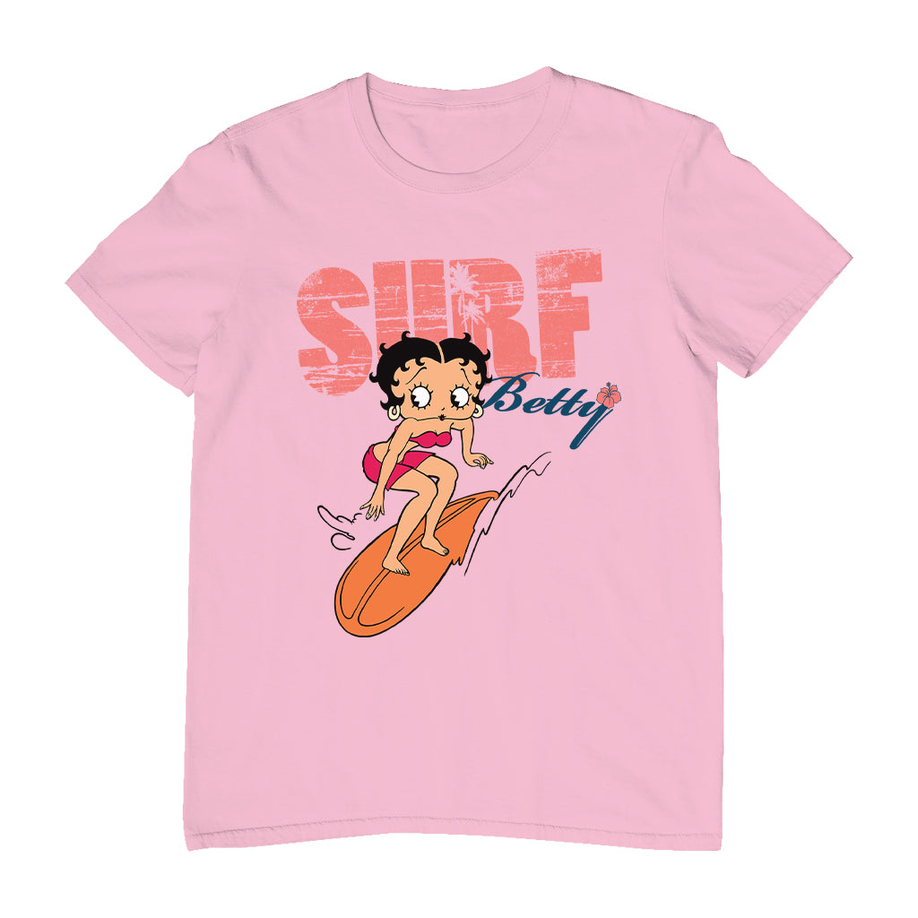 Betty Boop Surf Betty Riding Orange Board Men's T-Shirt