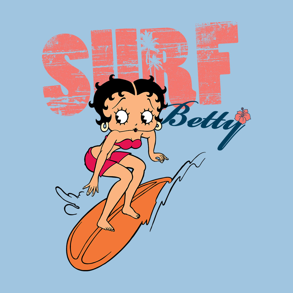 Betty Boop Surf Betty Riding Orange Board Women's Sweatshirt