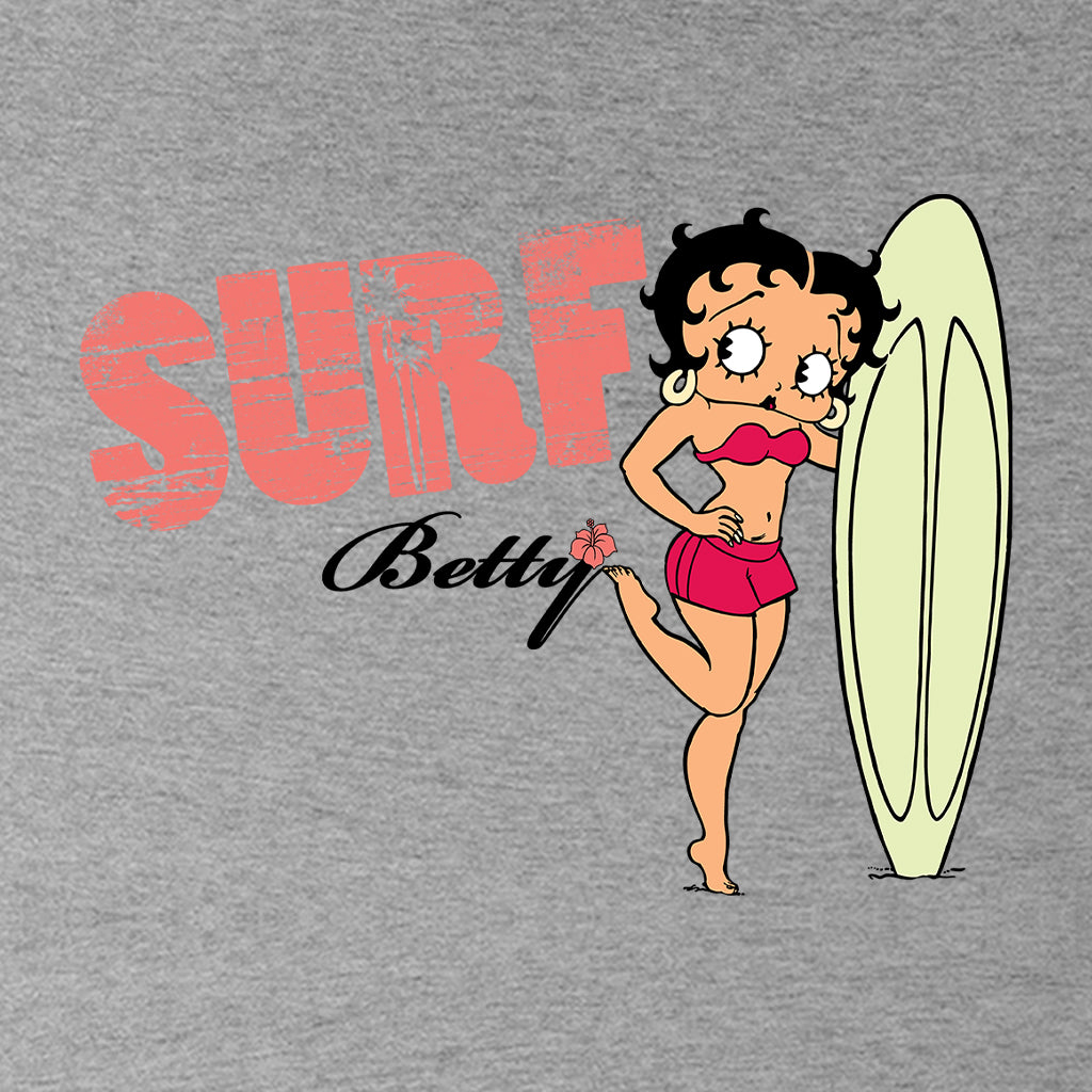 Betty Boop Surf Pale Green Board Pose Women's Hooded Sweatshirt