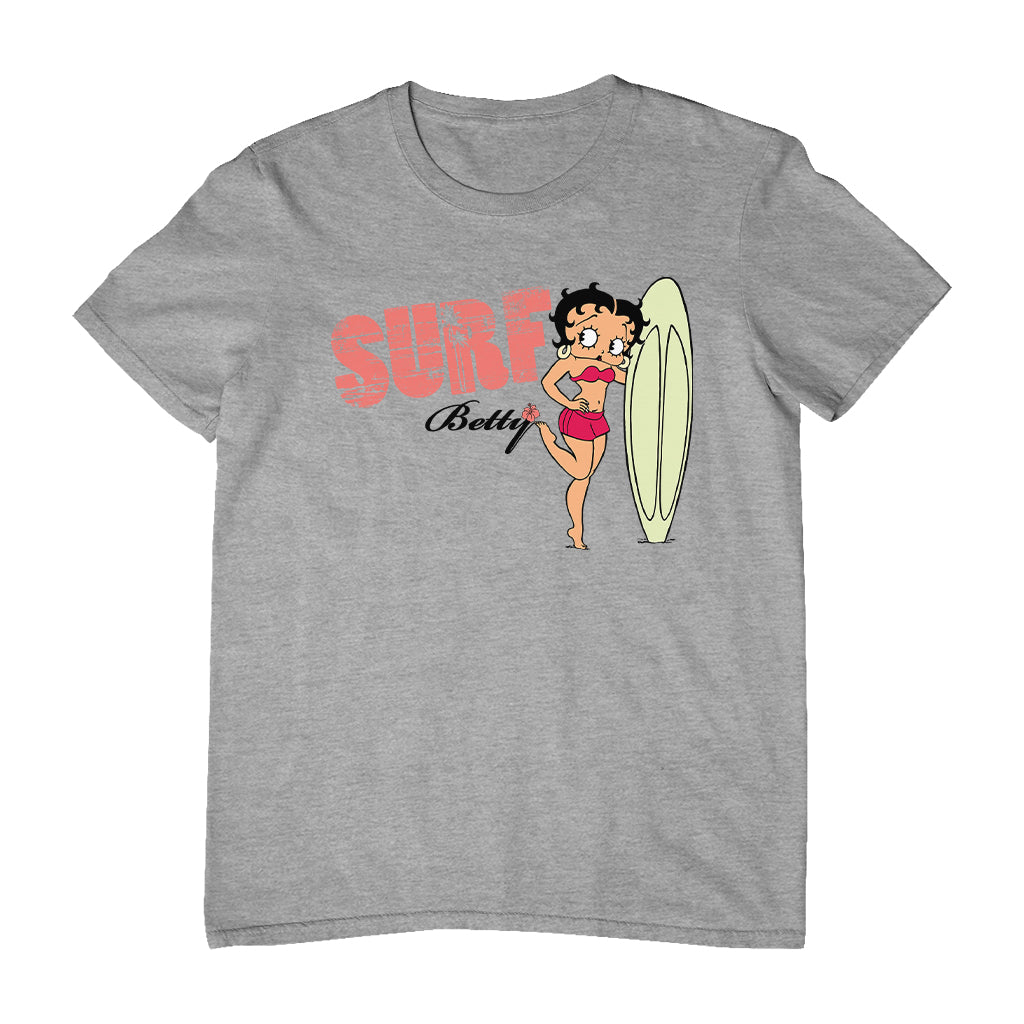 Betty Boop Surf Pale Green Board Pose Men's T-Shirt