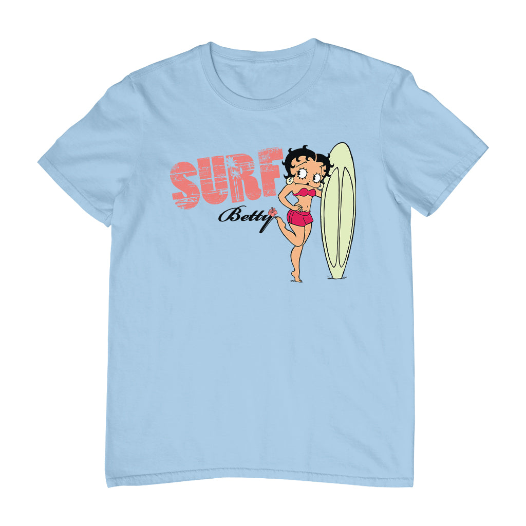 Betty Boop Surf Pale Green Board Pose Men's T-Shirt