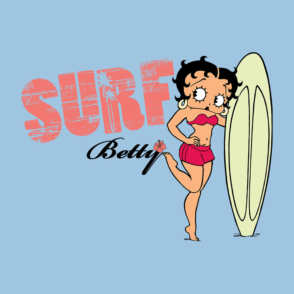 Betty Boop Surf Pale Green Board Pose Women's Hooded Sweatshirt