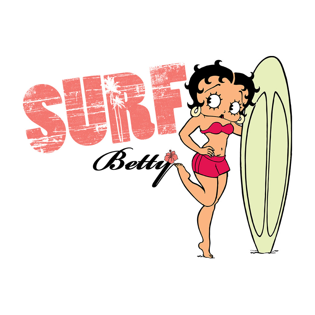 Betty Boop Surf Pale Green Board Pose Men's Sweatshirt