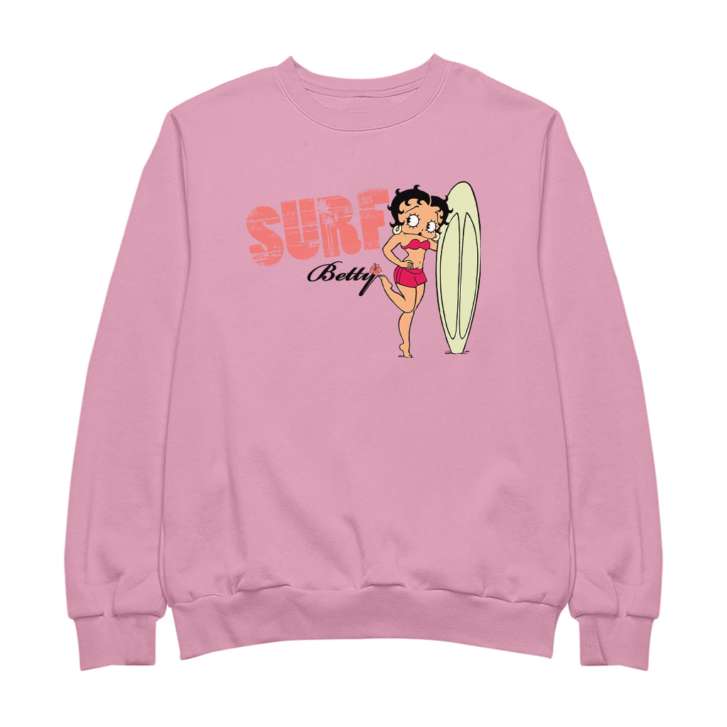 Betty Boop Surf Pale Green Board Pose Women's Sweatshirt