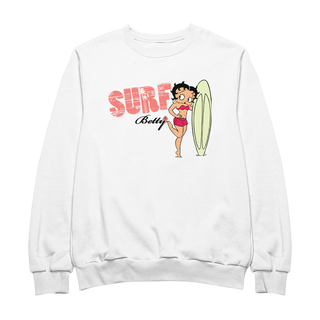 Betty Boop Surf Pale Green Board Pose Women's Sweatshirt