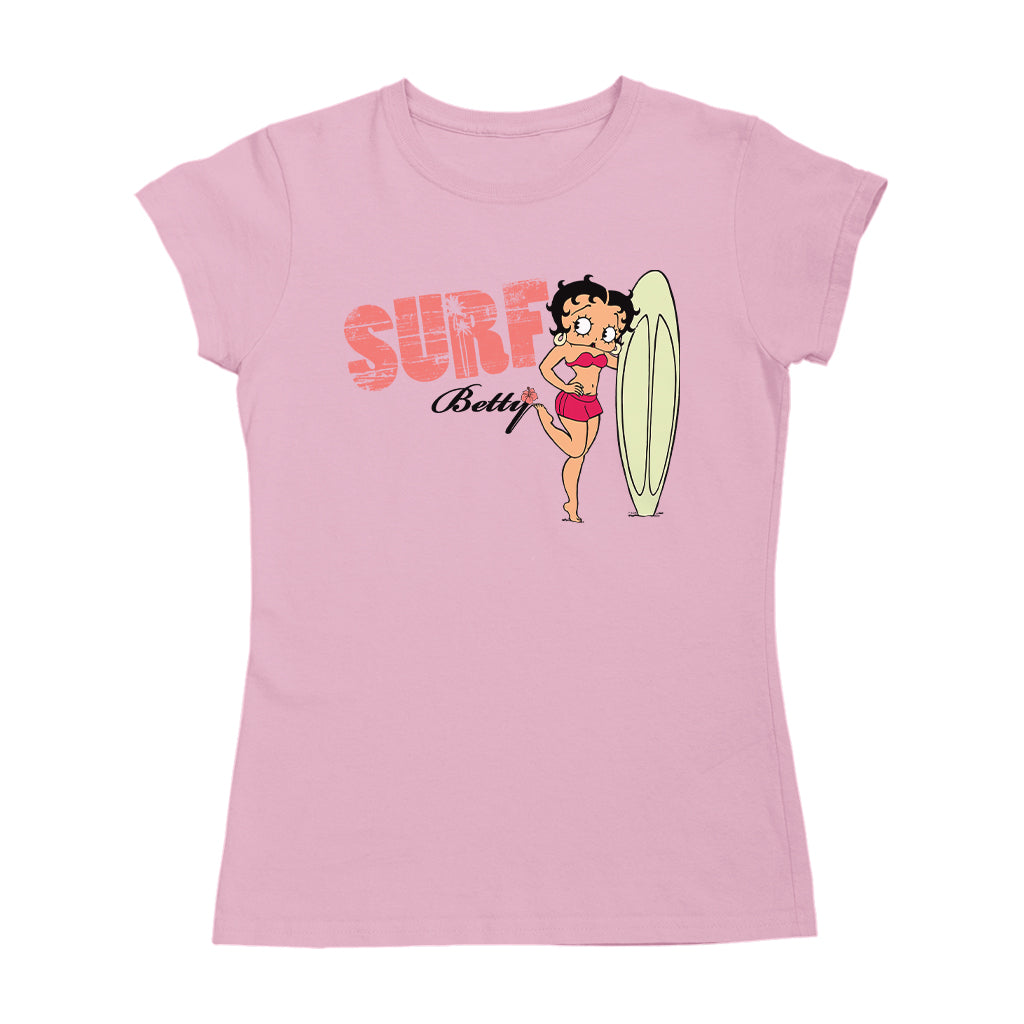 Betty Boop Surf Pale Green Board Pose Women's T-Shirt