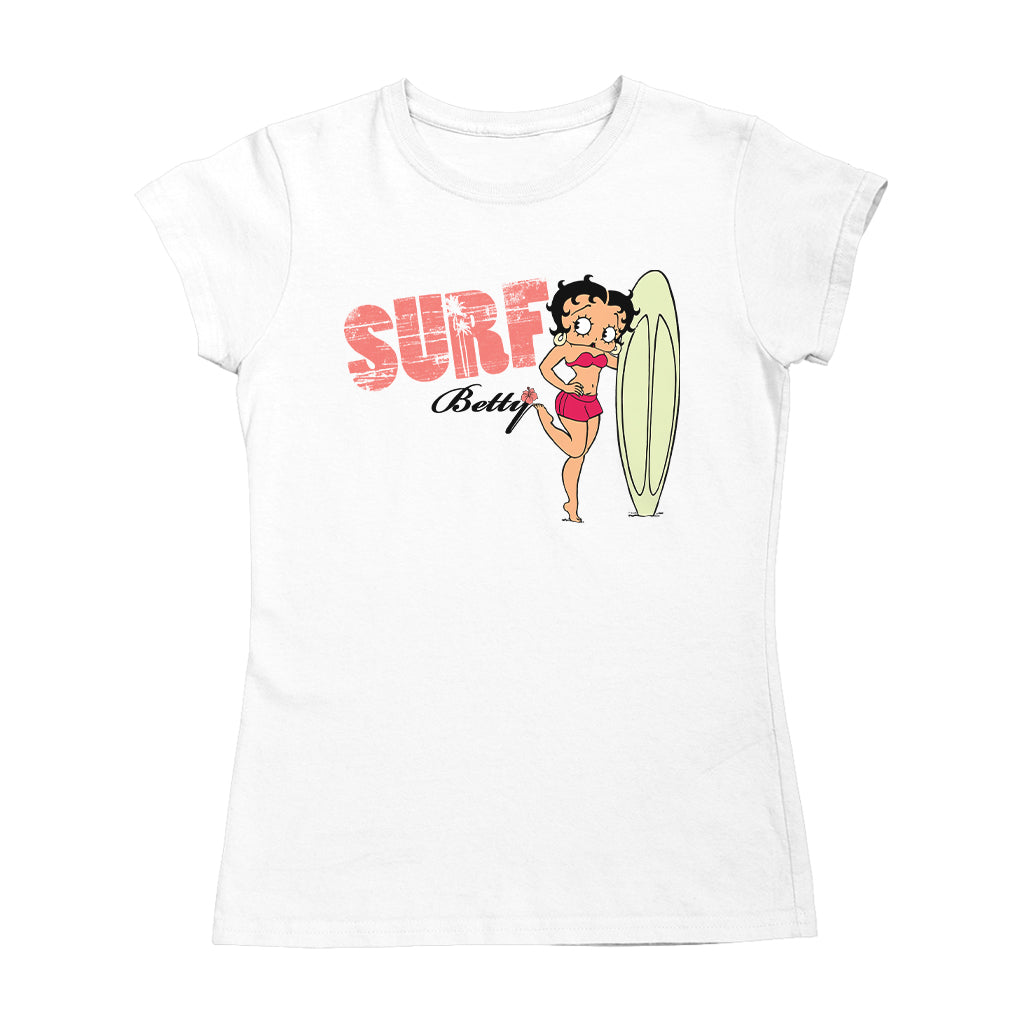 Betty Boop Surf Pale Green Board Pose Women's T-Shirt