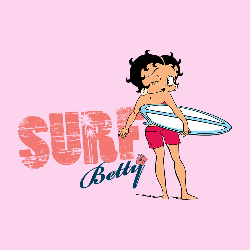 Betty Boop Surf White And Blue Board Women's T-Shirt