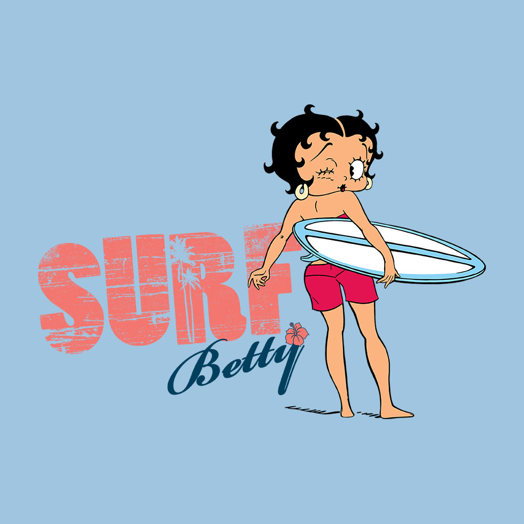 Betty Boop Surf White And Blue Board Women's Sweatshirt