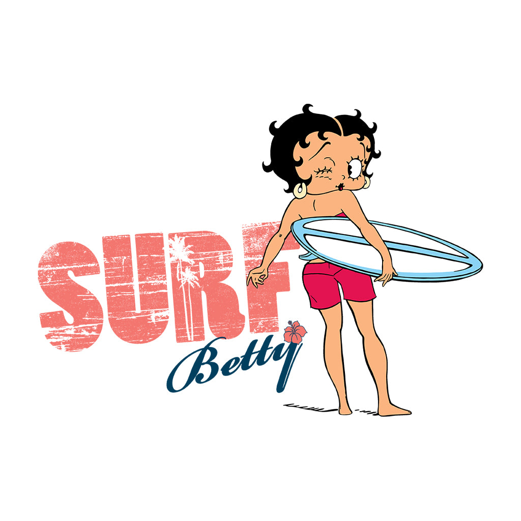Betty Boop Surf White And Blue Board Men's Sweatshirt