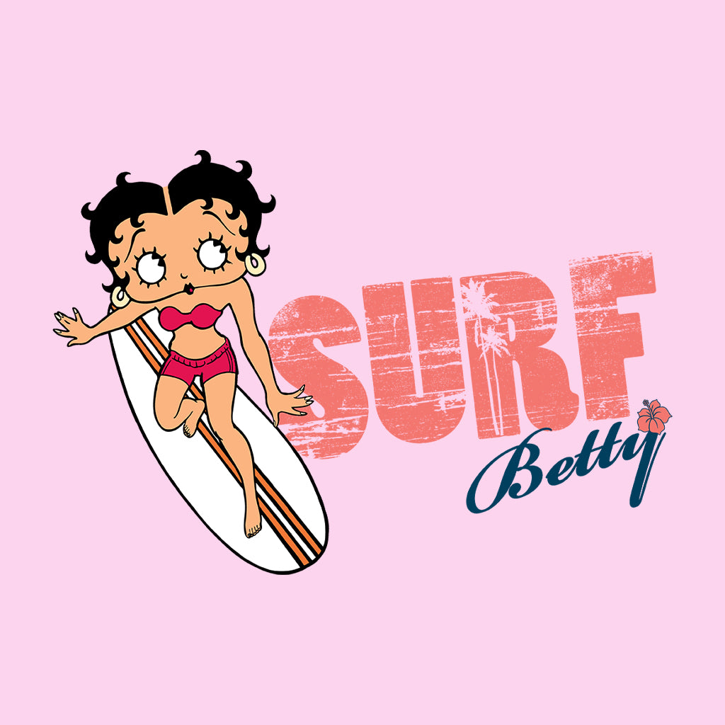 Betty Boop Surf Red Stripe Board Kids T-Shirt