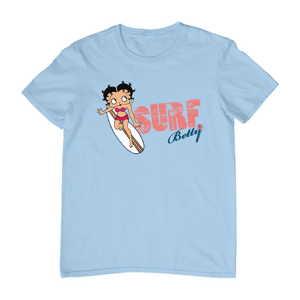 Betty Boop Surf Red Stripe Board Men's T-Shirt