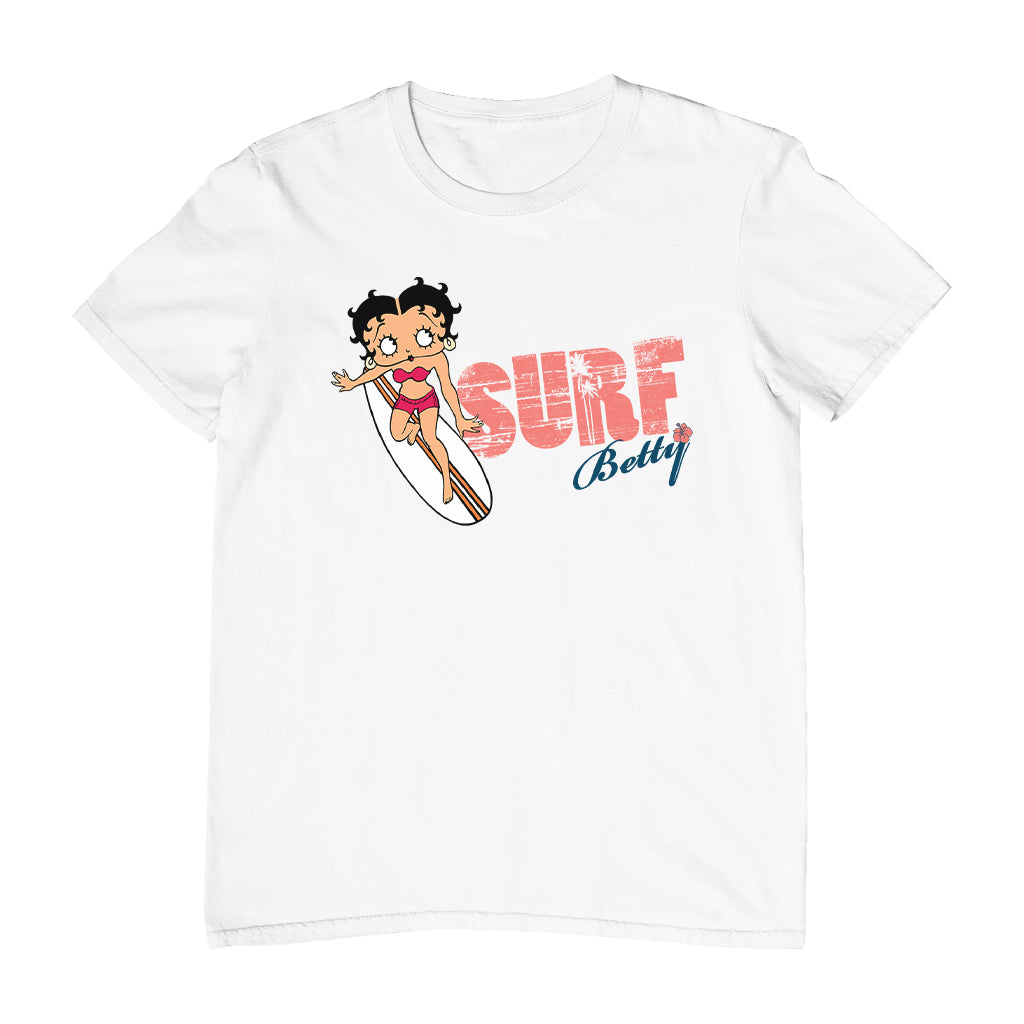 Betty Boop Surf Red Stripe Board Men's T-Shirt