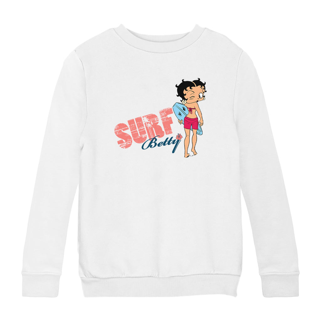 Betty Boop Surf Wink Kids Sweatshirt