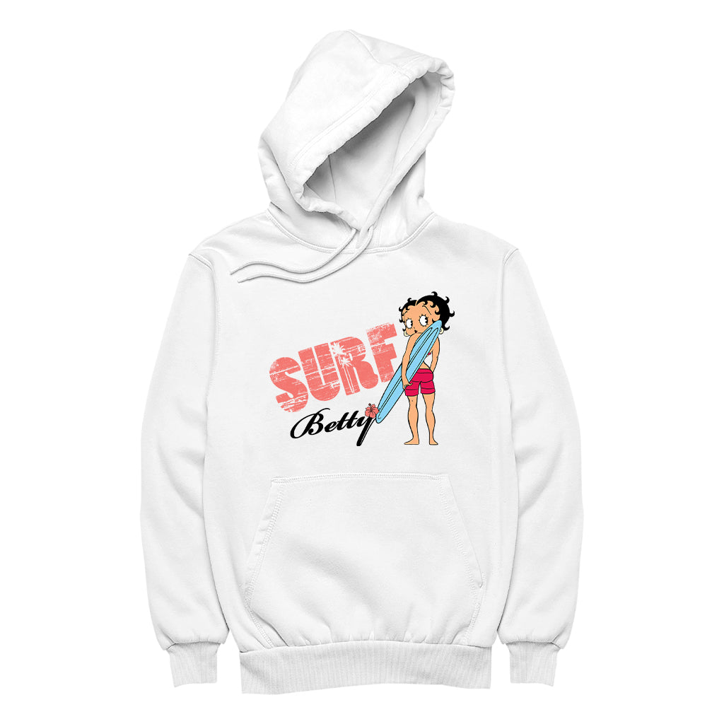 Betty Boop Surf Board Pose Women's Hooded Sweatshirt