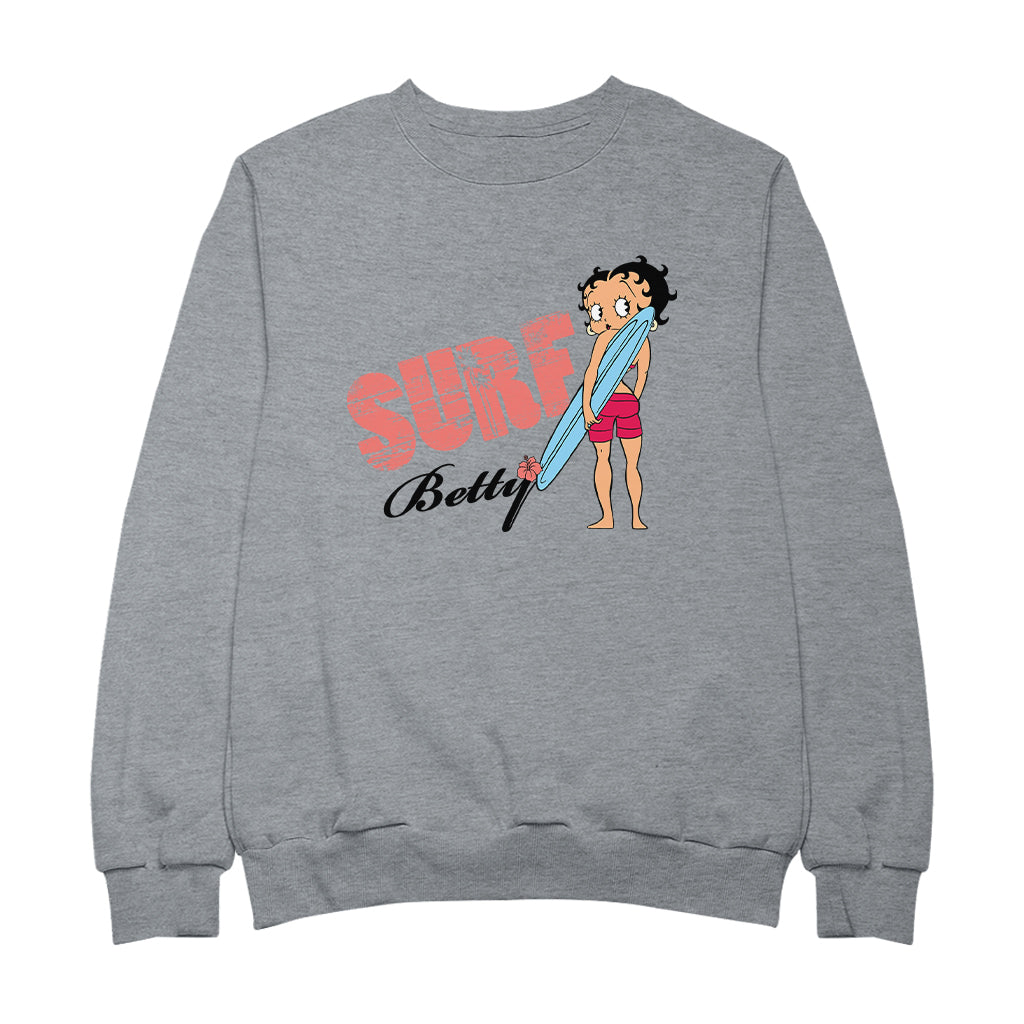 Betty Boop Surf Board Pose Women's Sweatshirt