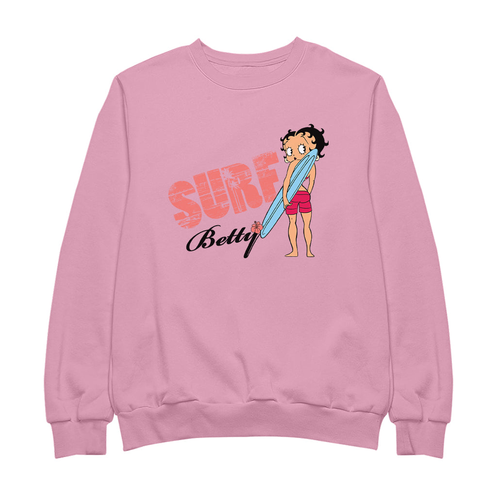 Betty Boop Surf Board Pose Women's Sweatshirt