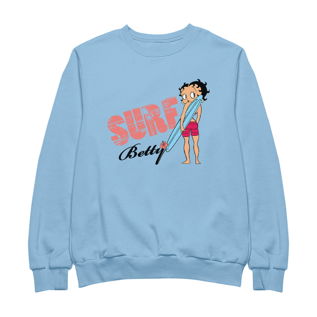 Betty Boop Surf Board Pose Women's Sweatshirt