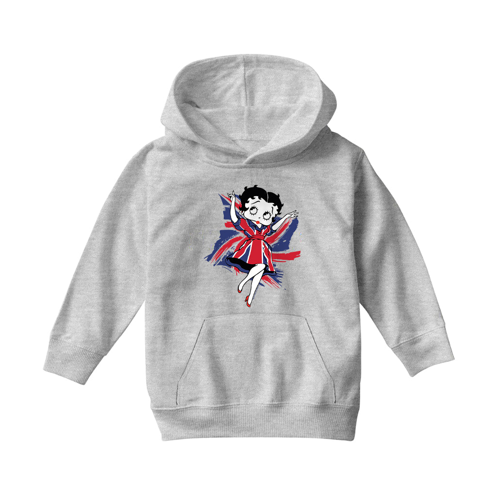 Betty Boop UK Union Flag Dress Kids Hooded Sweatshirt