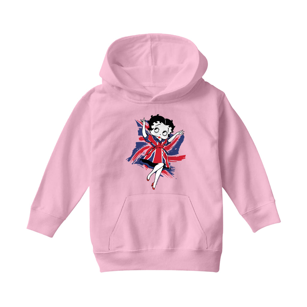 Betty Boop UK Union Flag Dress Kids Hooded Sweatshirt