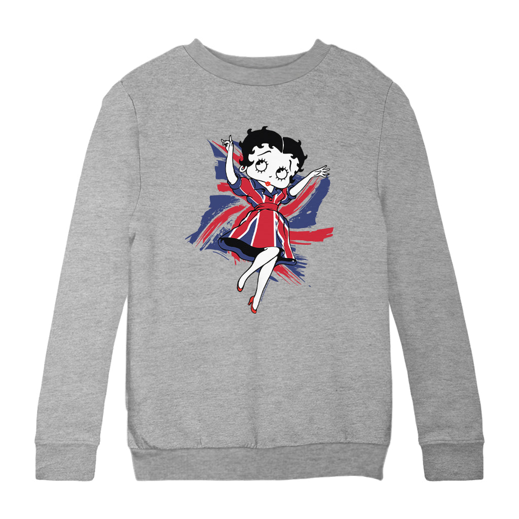 Betty Boop UK Union Flag Dress Kids Sweatshirt